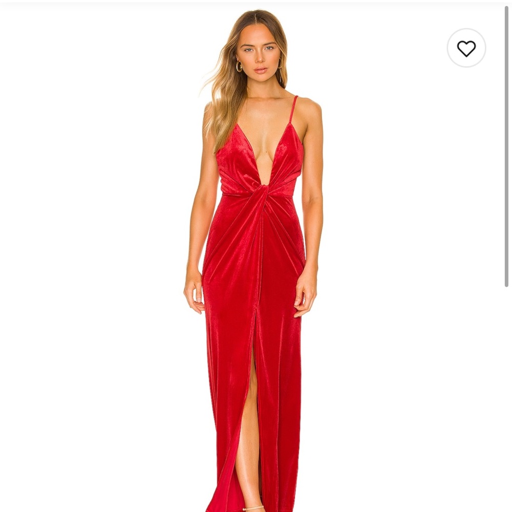 Superdown Aurora Deep V Maxi Dress
